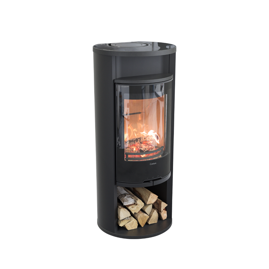 610G Style, black with glass top and warming shelf